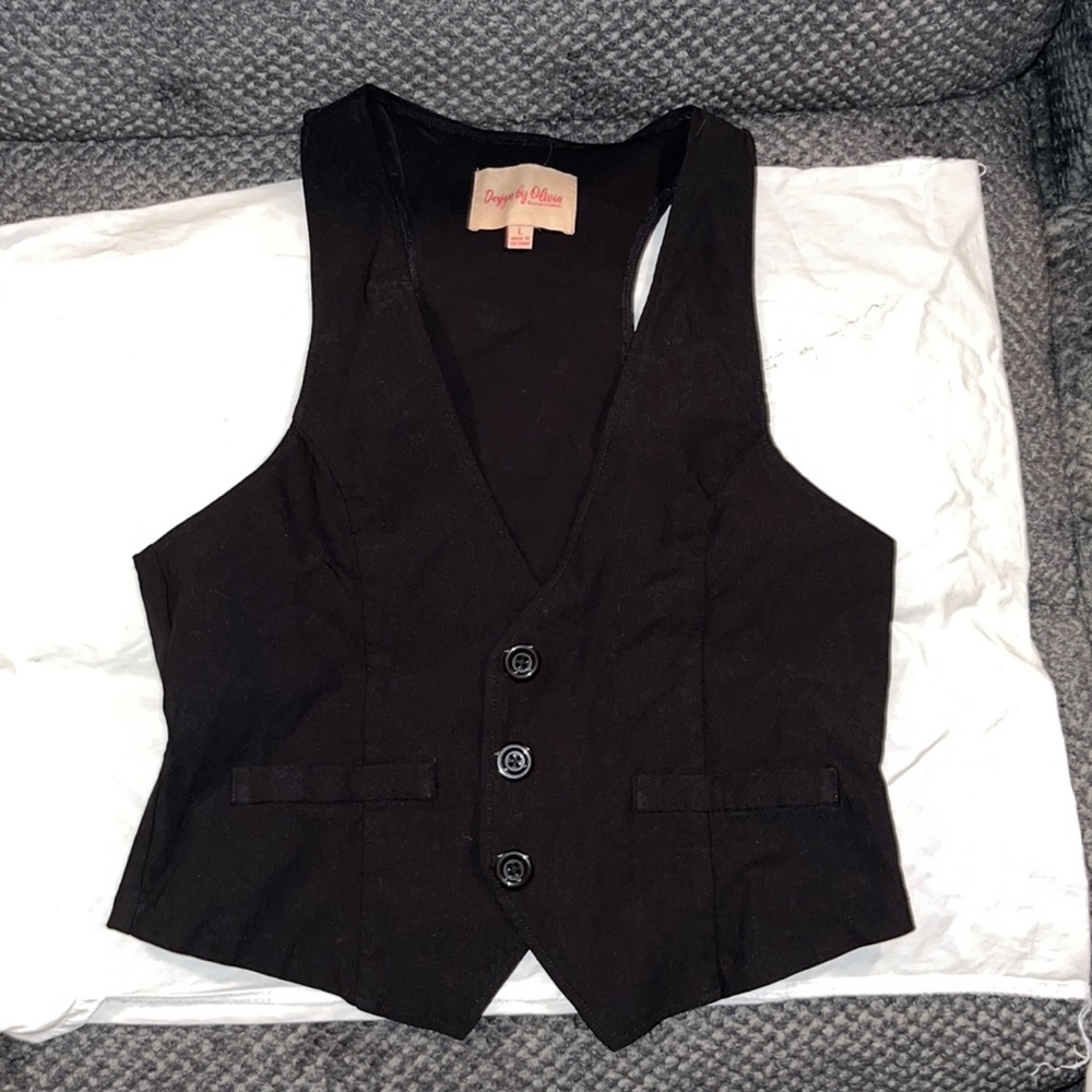 Black 3-button Vest